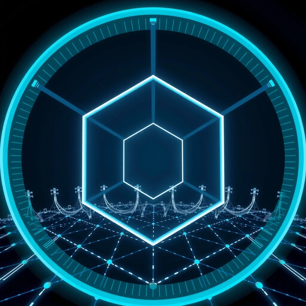 Abstract representation of data layers and network nodes
